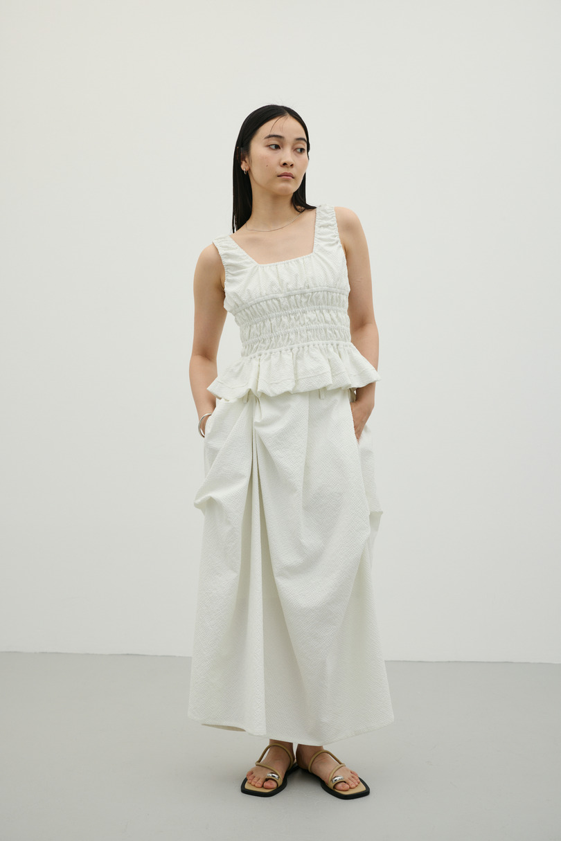 ギャザーペプラムキャミ 詳細画像 WHT 2