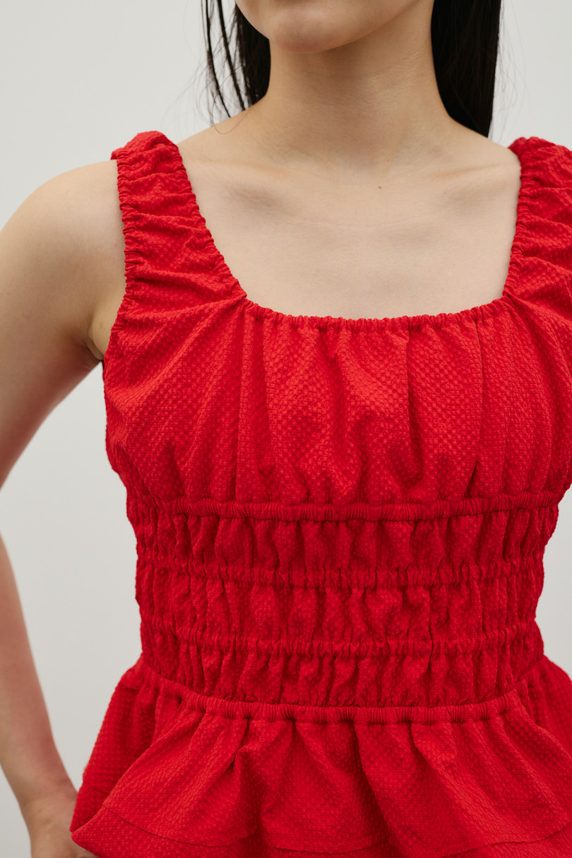 ギャザーペプラムキャミ 詳細画像 RED 5