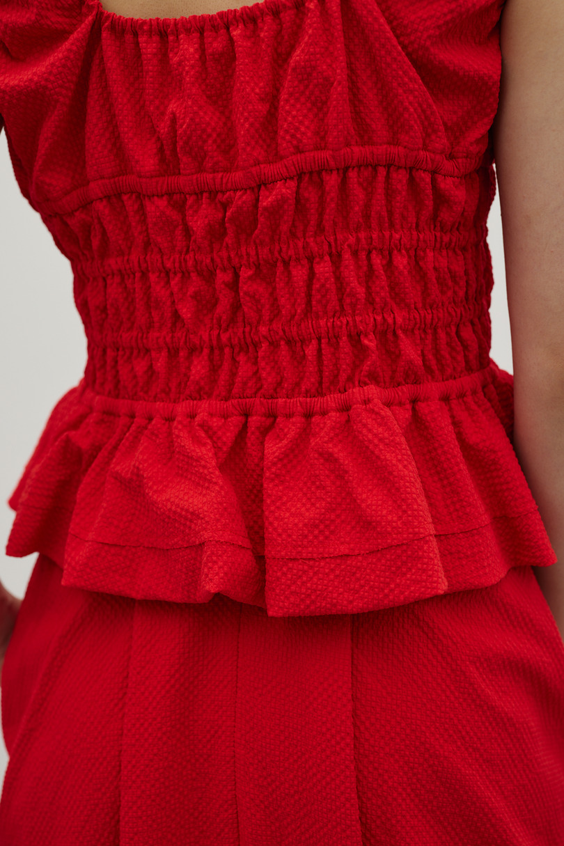 ギャザーペプラムキャミ 詳細画像 RED 9