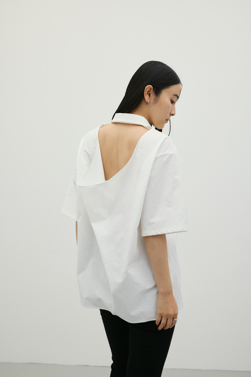 バックドレープオープンシャツ