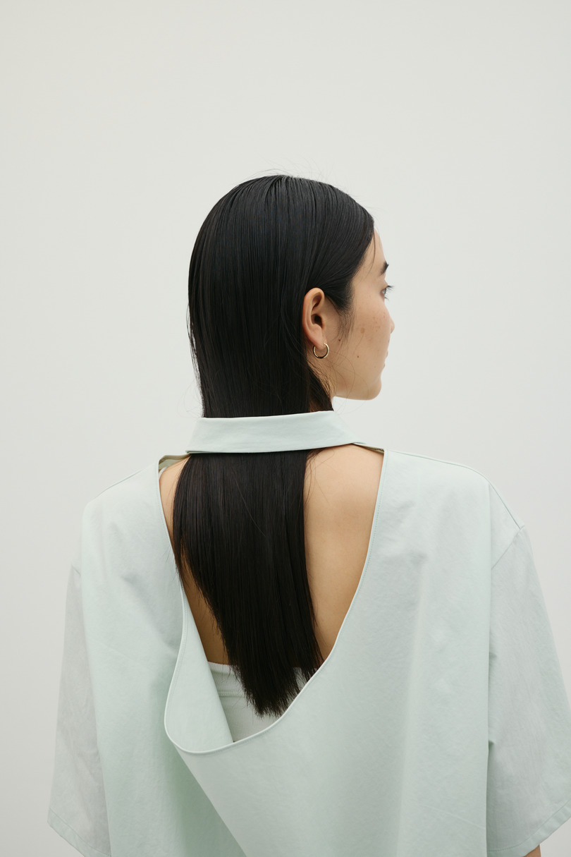 バックドレープオープンシャツ