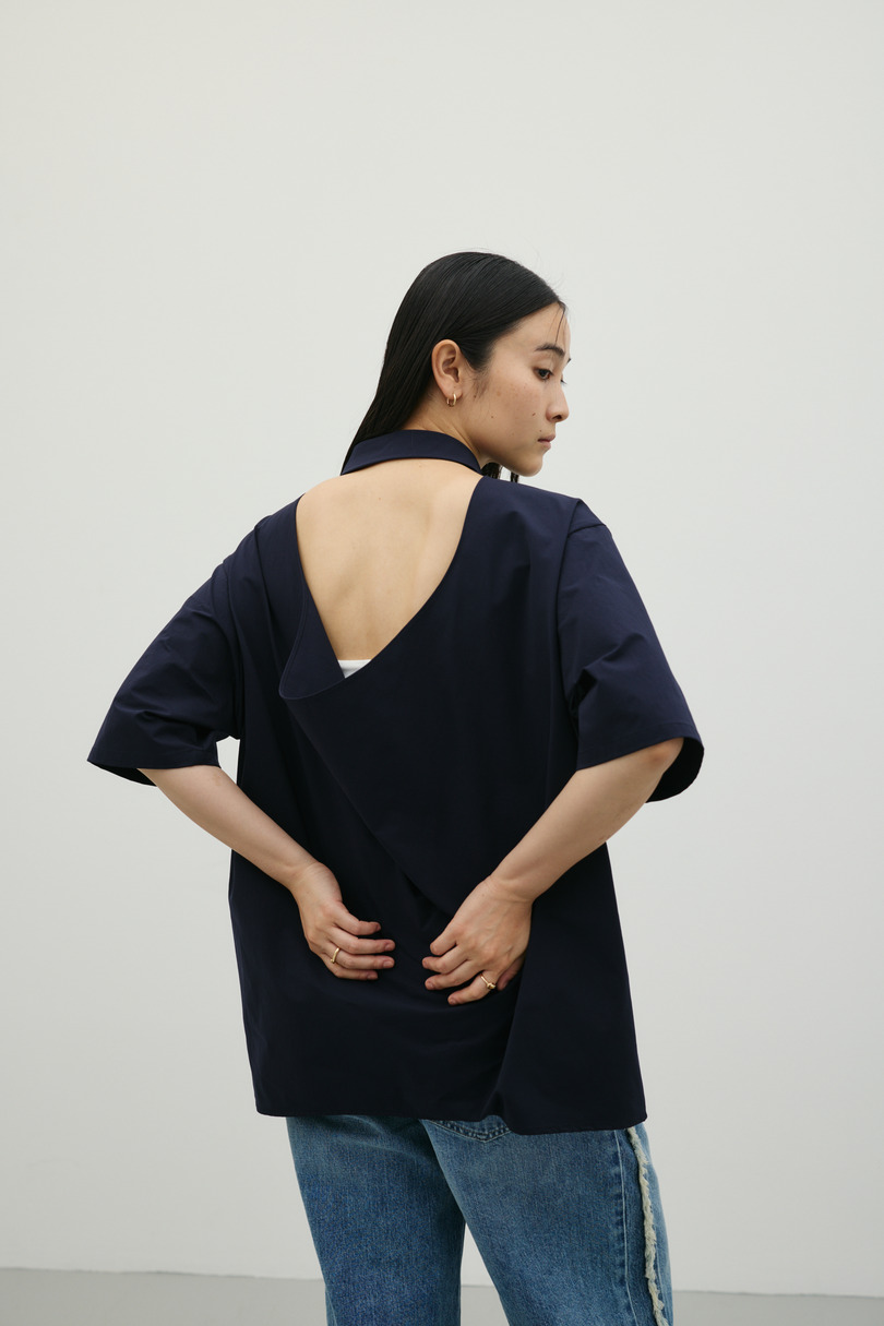 バックドレープオープンシャツ