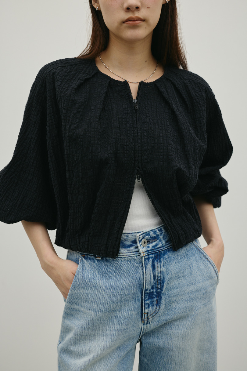 ボリュームスリーブレースブルゾン