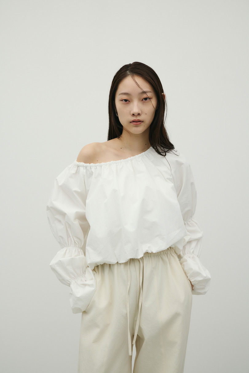 ランタンスリーブオフショルトップ 詳細画像 WHT 4