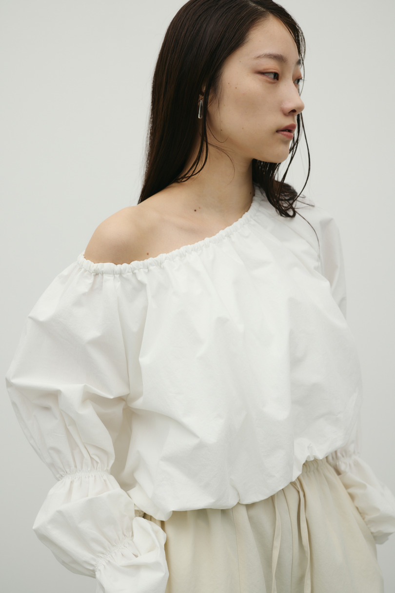 ランタンスリーブオフショルトップ 詳細画像 WHT 5