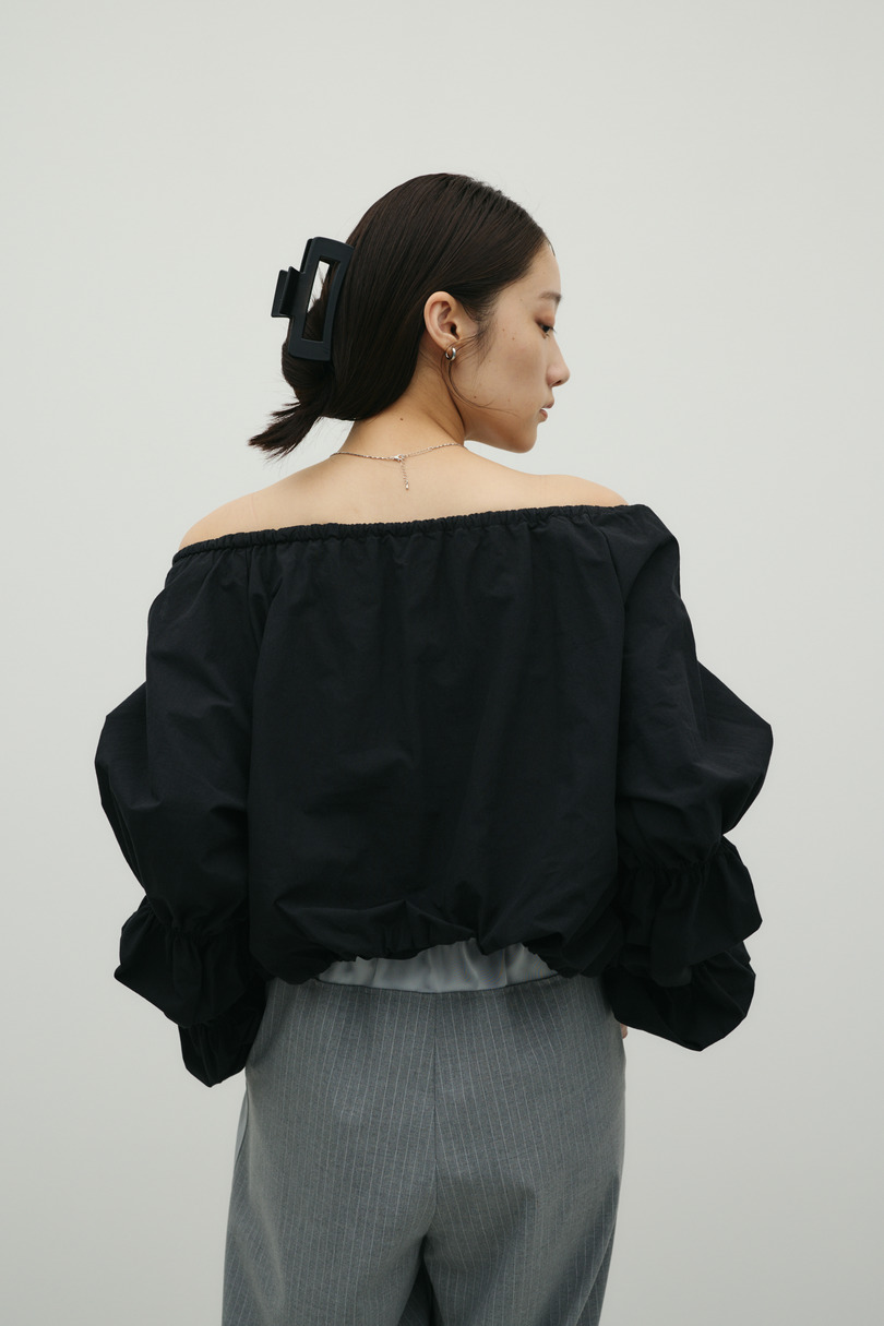 ランタンスリーブオフショルトップ 詳細画像 BLK 5
