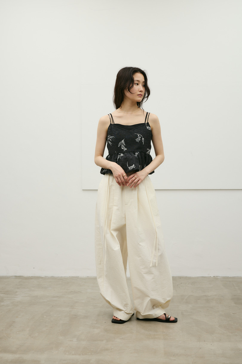 リネンミックスバルーンキャミ 詳細画像 柄BLK 2