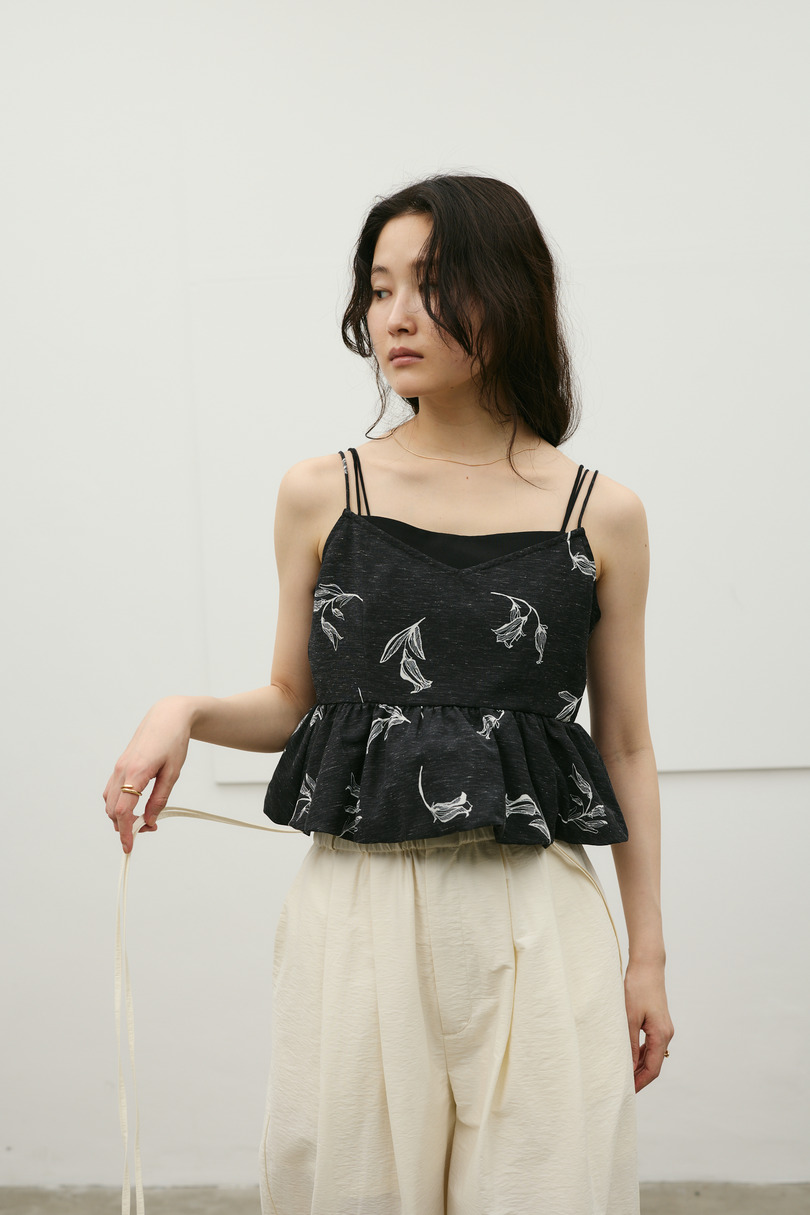 リネンミックスバルーンキャミ 詳細画像 柄BLK 5