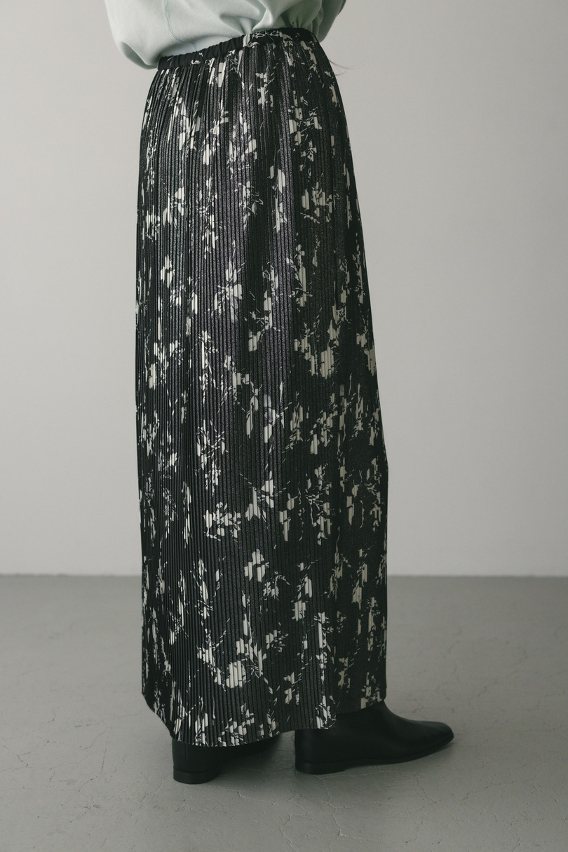 フラワープリントプリーツスカート 詳細画像 BLK 4