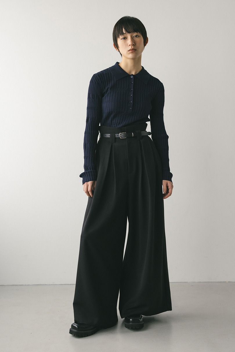 ハイウエストタックワイドパンツ 詳細画像 BLK 2