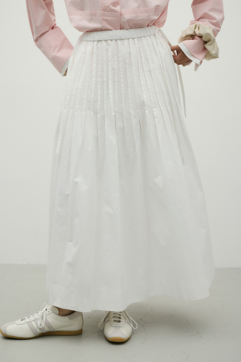 タックプリーツフレアスカート 詳細画像 WHT 5