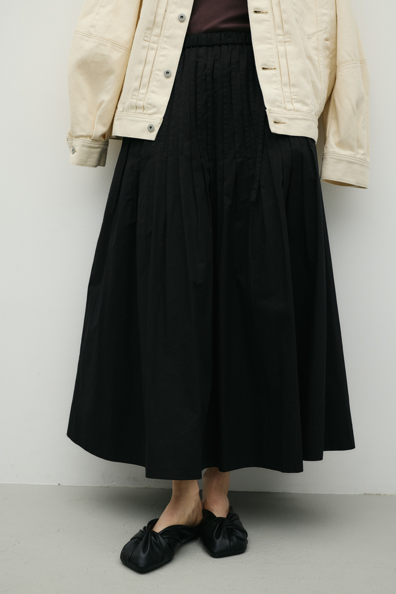 タックプリーツフレアスカート 詳細画像 BLK 3
