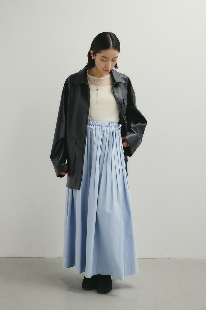 タックプリーツフレアスカート 詳細画像 SAX 2