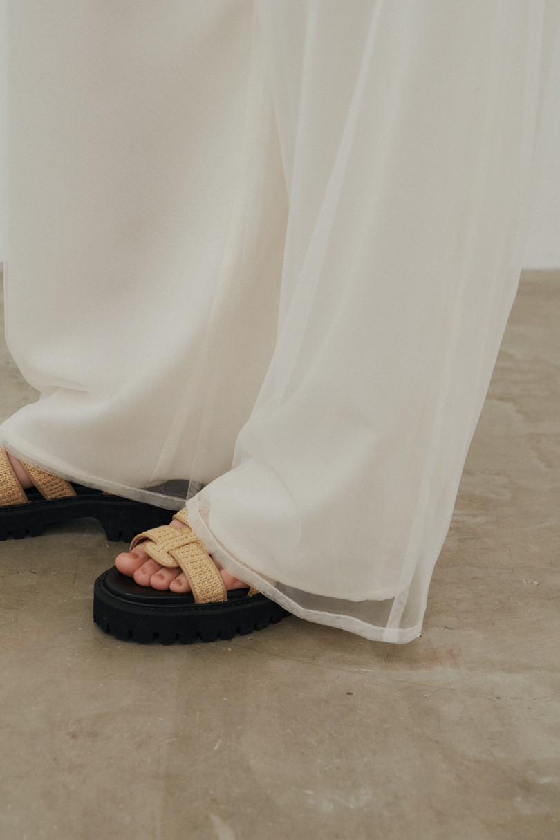 シアーレイヤードリラックスパンツ 詳細画像 WHT 10