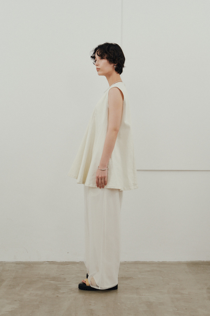 シアーレイヤードリラックスパンツ 詳細画像 WHT 5