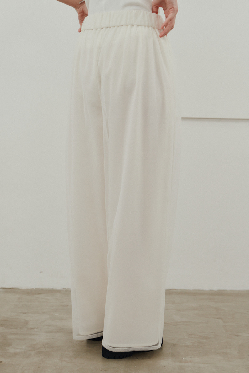 シアーレイヤードリラックスパンツ 詳細画像 WHT 7