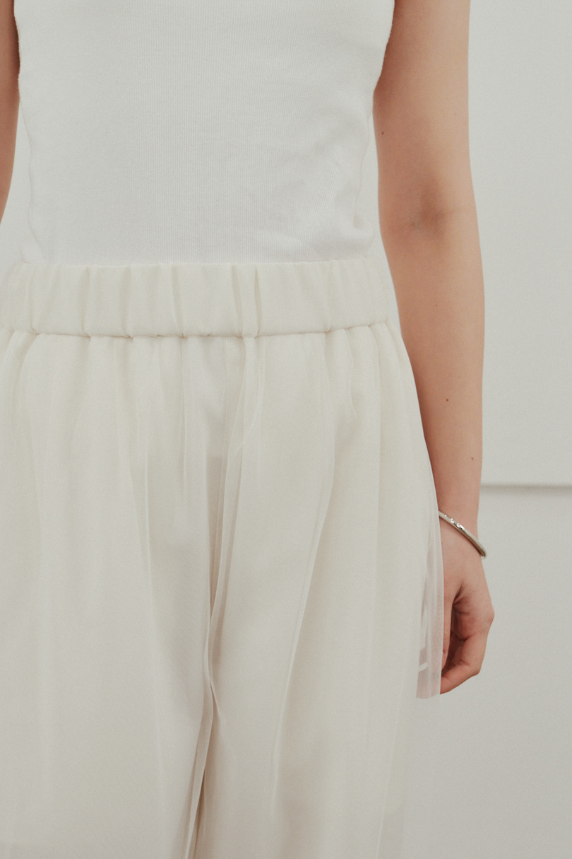 シアーレイヤードリラックスパンツ 詳細画像 WHT 8