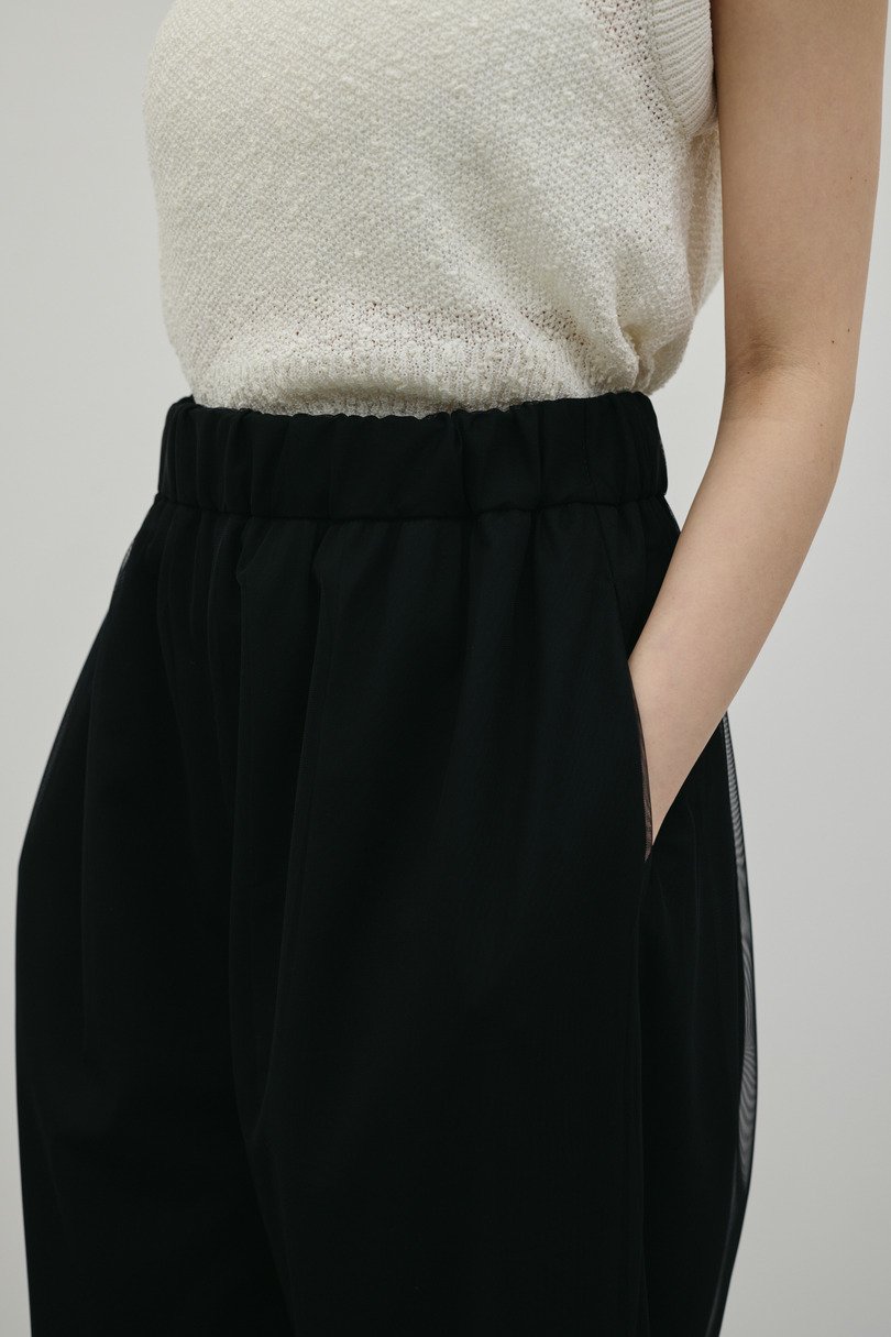 シアーレイヤードリラックスパンツ 詳細画像 BLK 7