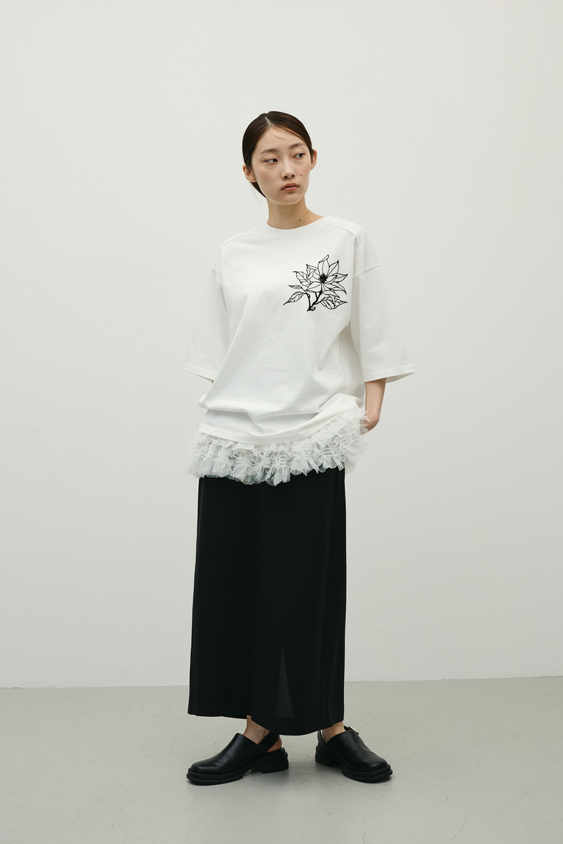 リネンライクストレートスカート 詳細画像 BLK 3