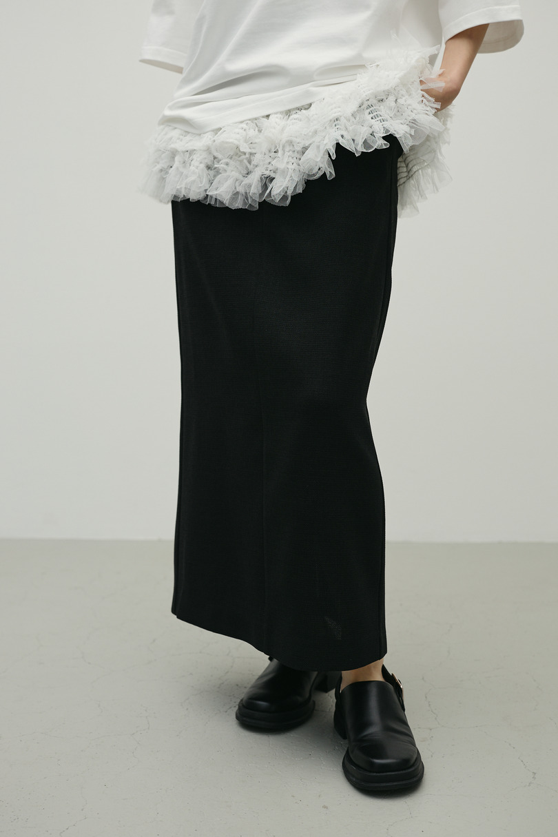 リネンライクストレートスカート 詳細画像 BLK 4