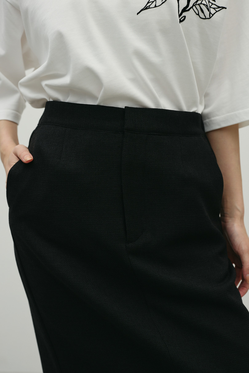 リネンライクストレートスカート 詳細画像 BLK 8