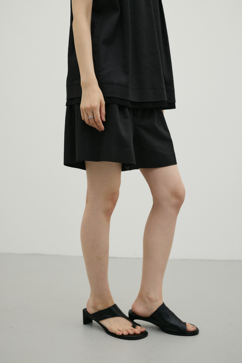 リネンミックスフレアショートパンツ 詳細画像 BLK 12