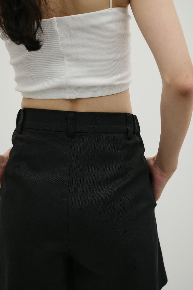 リネンミックスフレアショートパンツ 詳細画像 BLK 14