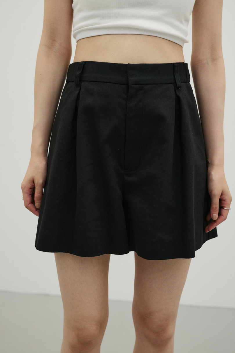 リネンミックスフレアショートパンツ 詳細画像 BLK 2