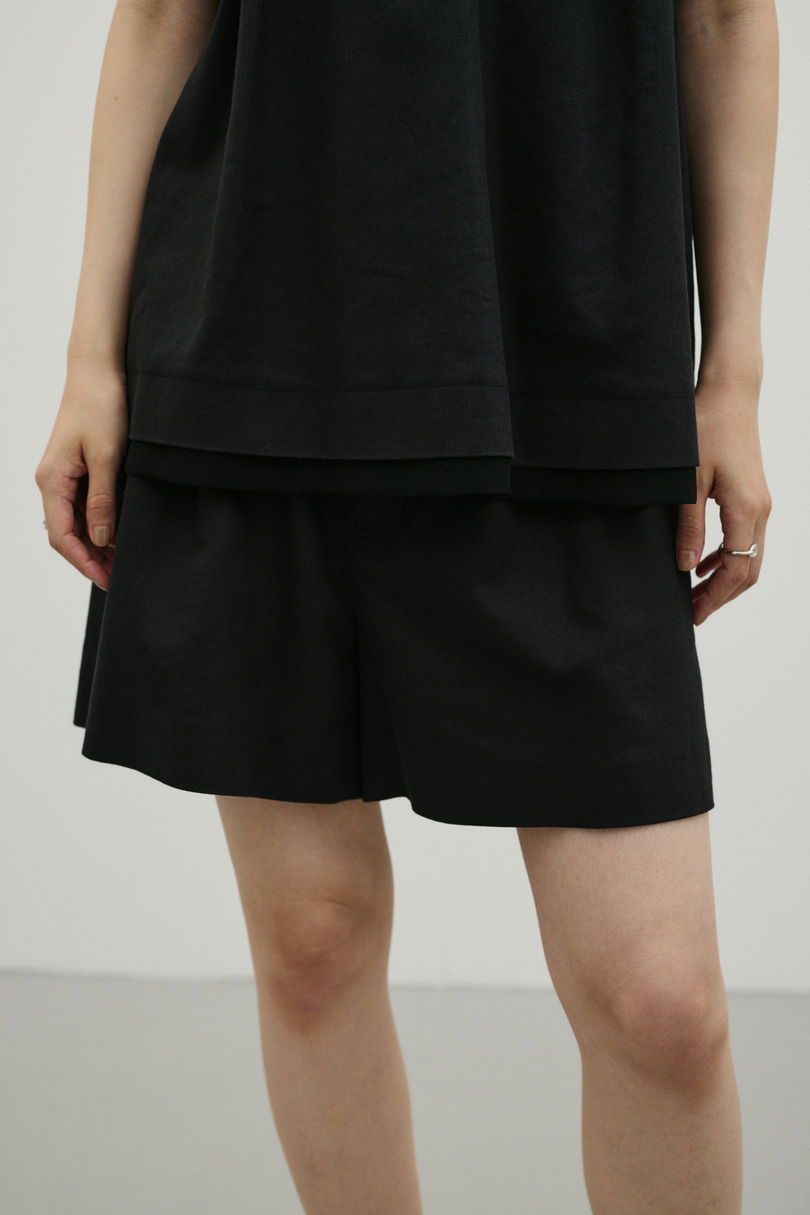 リネンミックスフレアショートパンツ 詳細画像 BLK 3