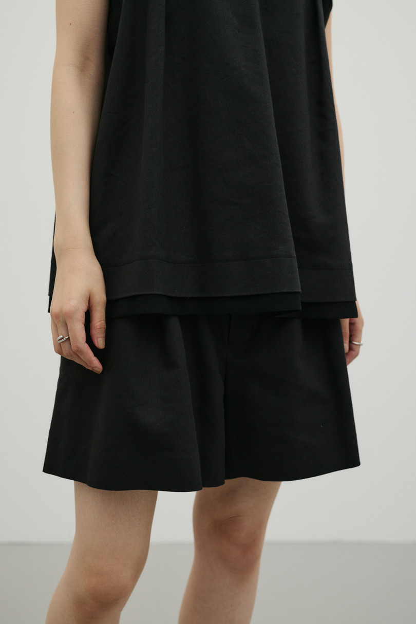 リネンミックスフレアショートパンツ 詳細画像 BLK 4