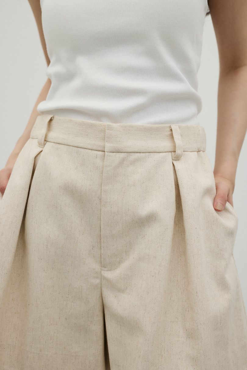 リネンミックスフレアショートパンツ 詳細画像 L/BEG 6