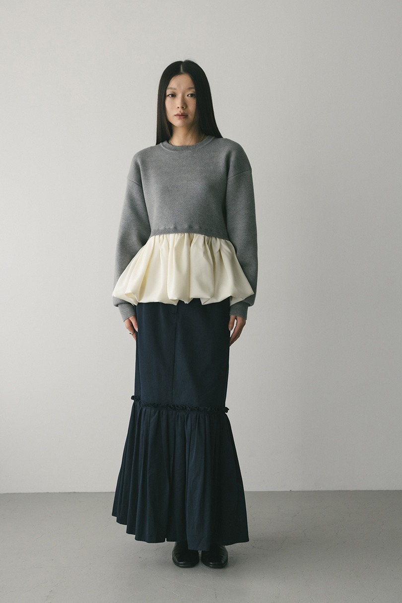 ヘムギャザーチノスカート 詳細画像 NVY 2