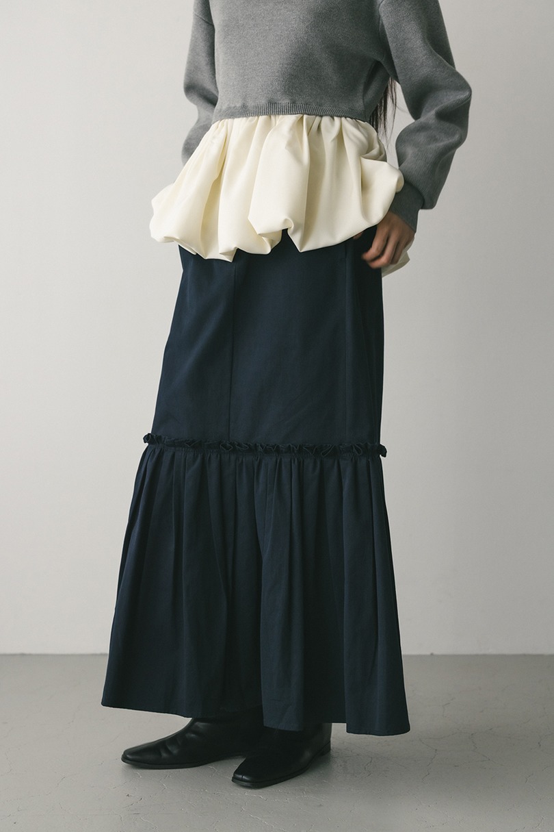 ヘムギャザーチノスカート 詳細画像 NVY 3