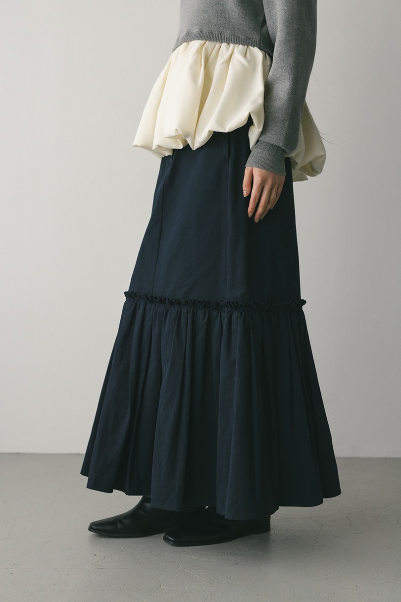 ヘムギャザーチノスカート 詳細画像 NVY 4