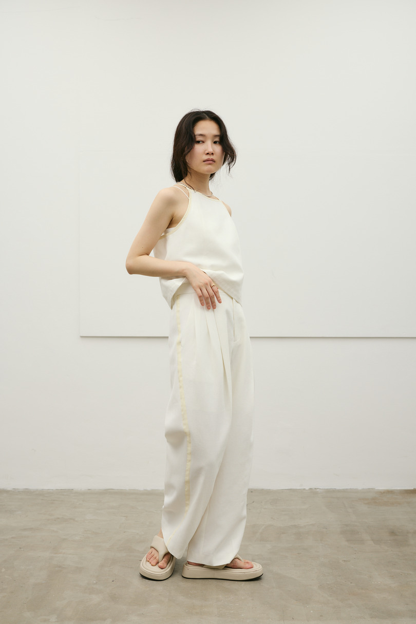 セットアップバイカラーパンツ 詳細画像 WHT 2