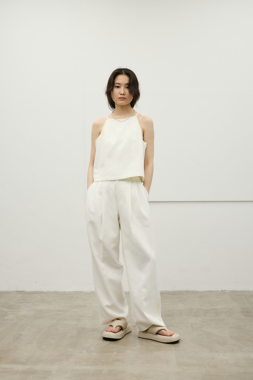 セットアップバイカラーパンツ 詳細画像 WHT 3