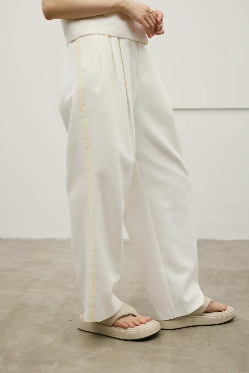 セットアップバイカラーパンツ 詳細画像 WHT 4