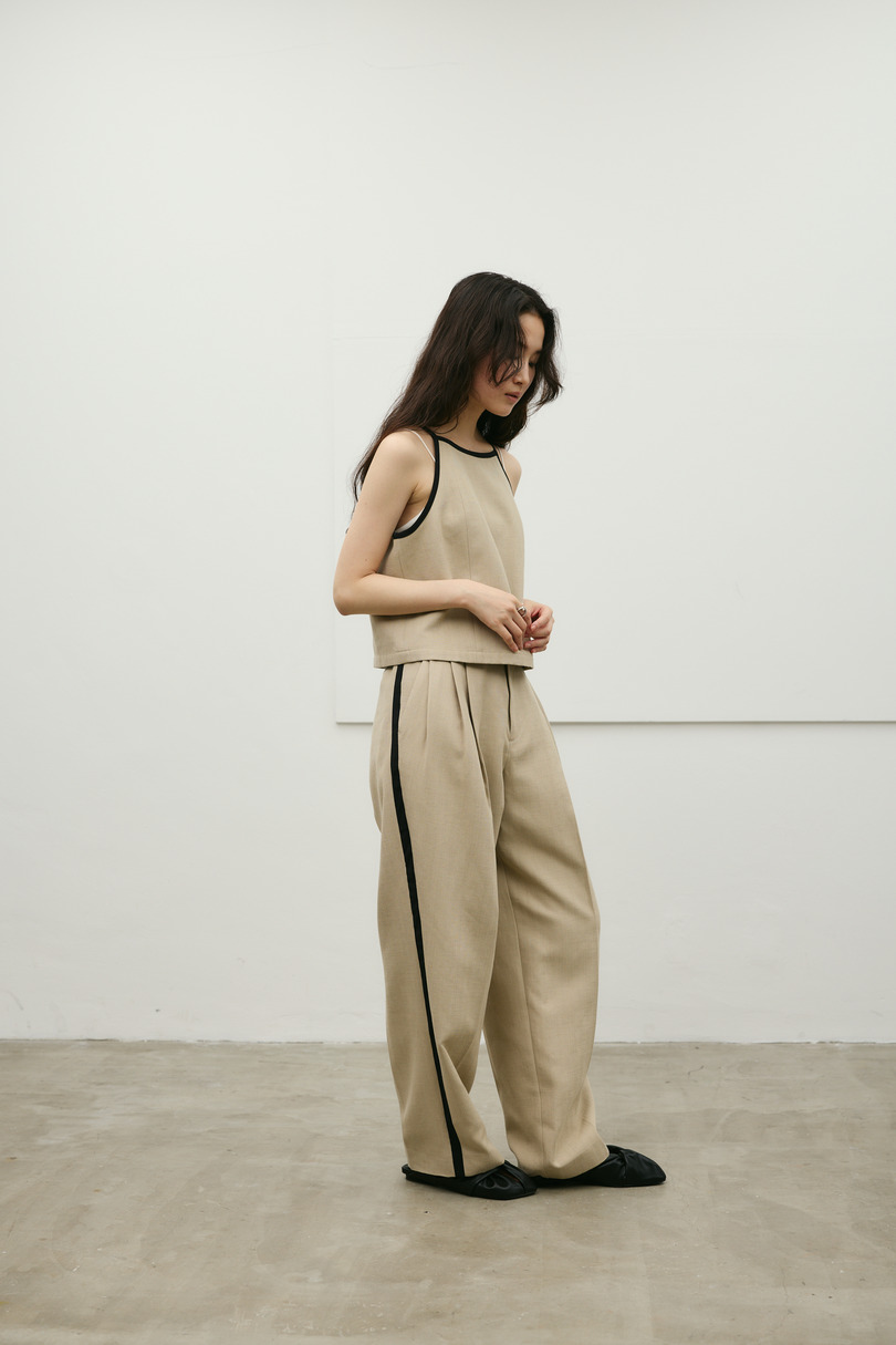 セットアップバイカラーパンツ 詳細画像 BEG 2