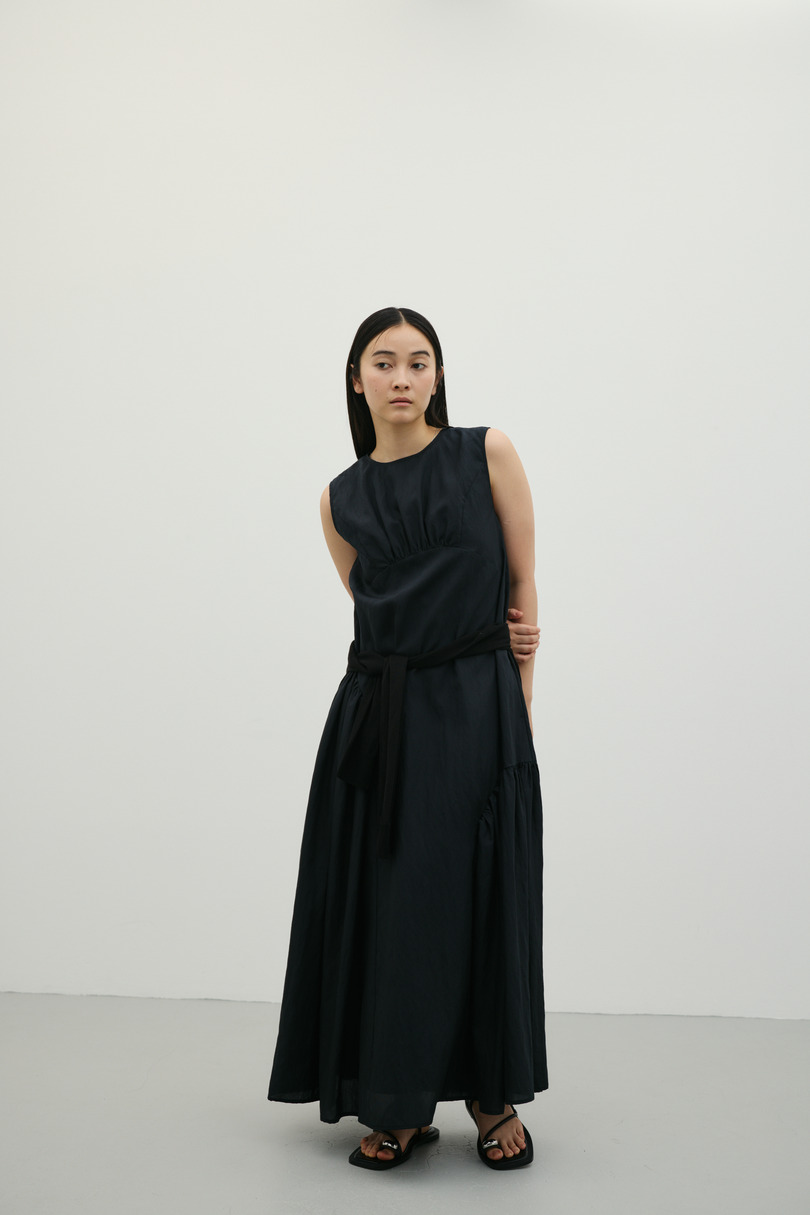 ギャザーパネルリラックスワンピース 詳細画像 BLK 2