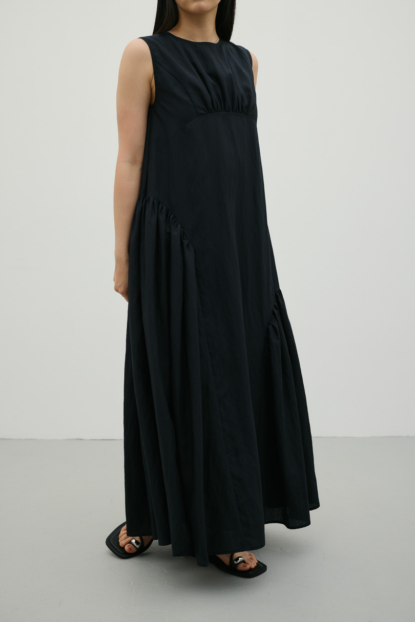ギャザーパネルリラックスワンピース 詳細画像 BLK 4