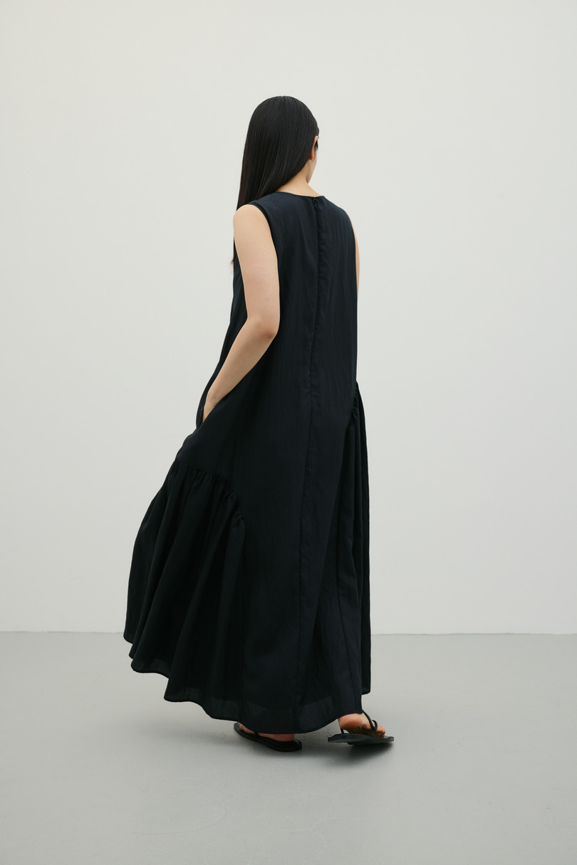 ギャザーパネルリラックスワンピース 詳細画像 BLK 8