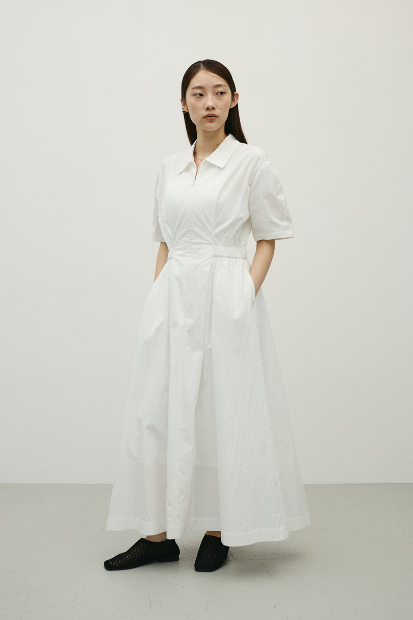 ウエストギャザーシャツワンピース 詳細画像 WHT 2