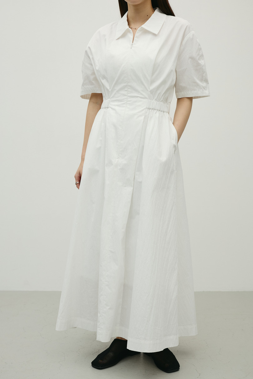 ウエストギャザーシャツワンピース 詳細画像 WHT 3