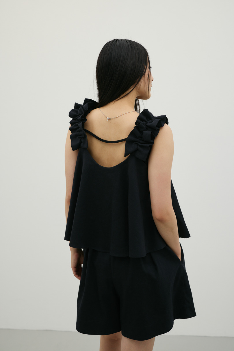 フリルショルダーショートオールインワン