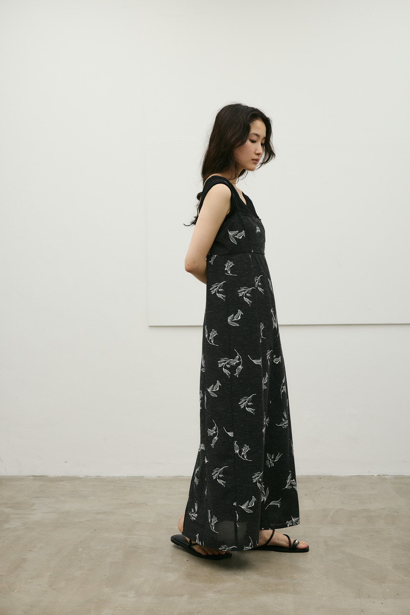 リネンミックスレイヤードキャミワンピース 詳細画像 柄BLK 3