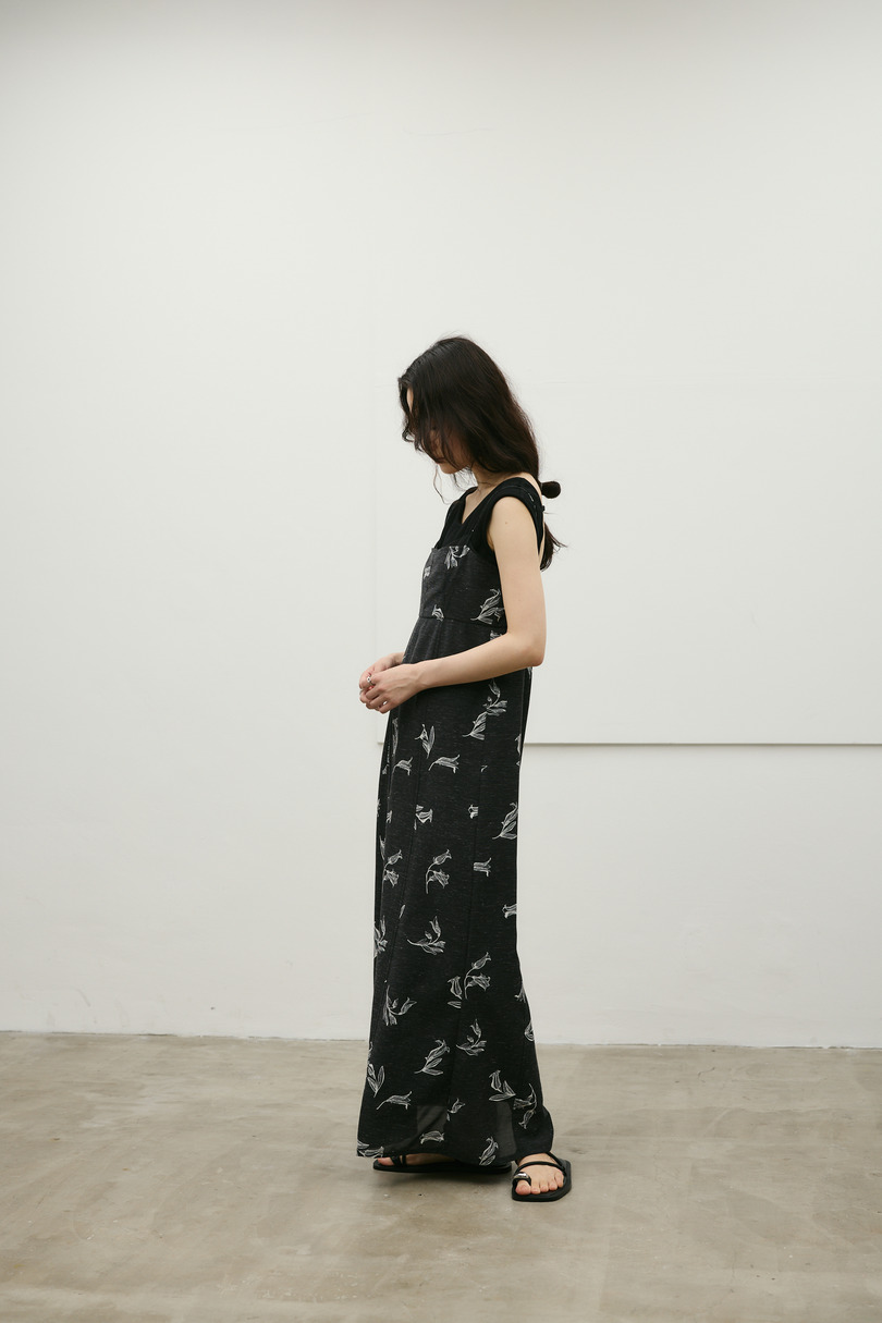 リネンミックスレイヤードキャミワンピース 詳細画像 柄BLK 5