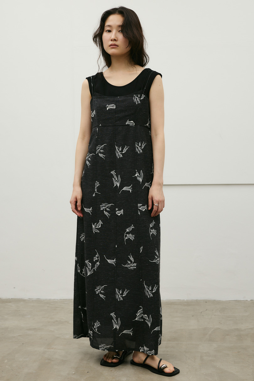 リネンミックスレイヤードキャミワンピース 詳細画像 柄BLK 6