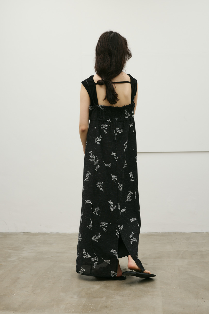 リネンミックスレイヤードキャミワンピース 詳細画像 柄BLK 8