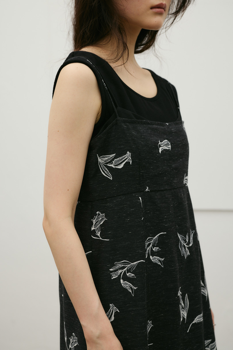 リネンミックスレイヤードキャミワンピース 詳細画像 柄BLK 9