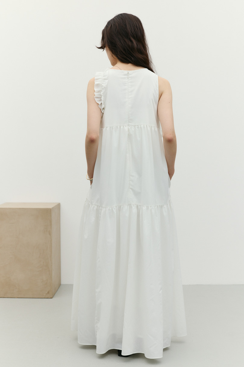 アシンメトリーフリルティアードワンピース 詳細画像 WHT 8